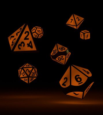 Oakie Doakie Dice RPG Set Metal Glow in the Dark - Golden Princess (7)