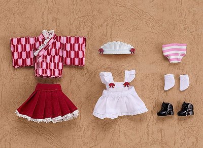 Originální charakterové díly pro figurky Nendoroid Doll Outfit Set Japanese-Style Maid Pink