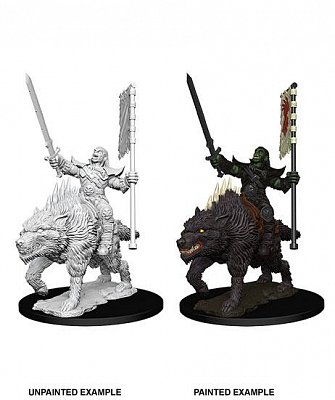 Pathfinder Battles Deep Cuts Unpainted Miniature Orc on Dire Wolf Case (6)