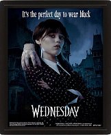 Plakát s 3D lenticulárním efektem "Wednesday: Dokonalý den" v rámu, rozměry 26 x 20 cm