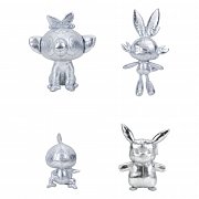 Pokémon 25. výročí Vybrané plyšové figurky Stříbrná verze 20 cm displej (6)
