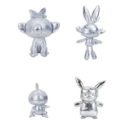 Pokémon 25. výročí Vybrané plyšové figurky Stříbrná verze 20 cm displej (6)