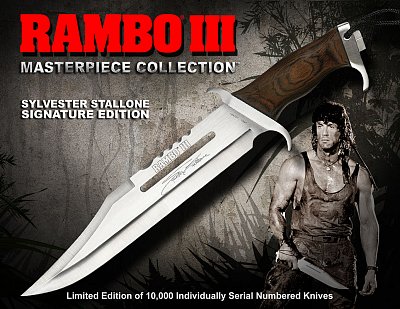 Rambo III Replika Nůž s podpisem (Knife Sylvester Stallone Signature)