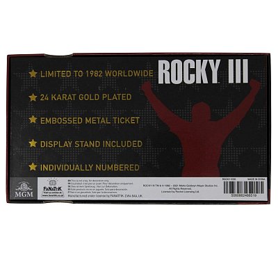 Vstupenka na mistrovství světa v boxu v těžké váze Replika Rocky III (pozlacená)