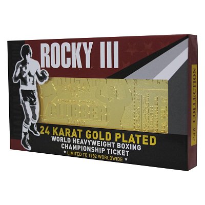 Vstupenka na mistrovství světa v boxu v těžké váze Replika Rocky III (pozlacená)