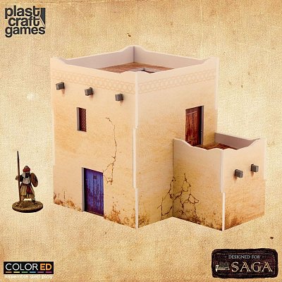 SAGA ColorED Miniature Gaming Model Kit 28 mm Two-Story Desert Dwelling