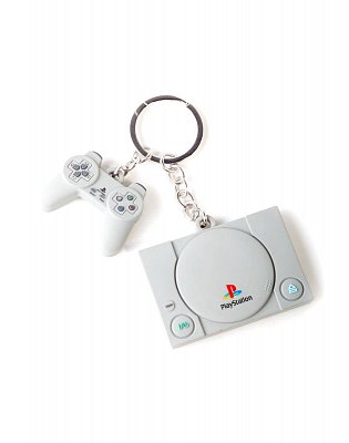 Sony PlayStation Rubber Keychain Console & Controller 3D