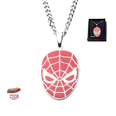 Spider-Man Stainless Steel Pendant with Chain Red Face
