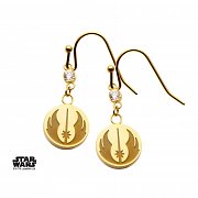 Star Wars Earrings Jedi Symbol & Cubic Zirconia (gold plated)