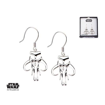 Star Wars Earrings Mandalorian Symbol Sterling Silver)
