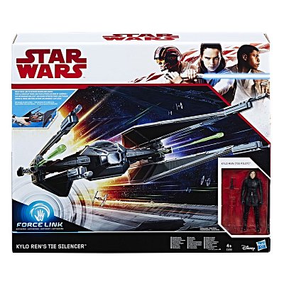 Star Wars Episode VIII Force Link Class D Vehicle with Figure 2017 Kylo Ren\'s TIE Silencer --- DAMAGED PACKAGING