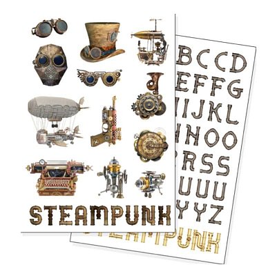 Steampunk Fridge Magnets 72-Pack