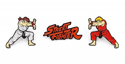 Street Fighter 3-Pack Pin Badges Ken, Ryu & Logo