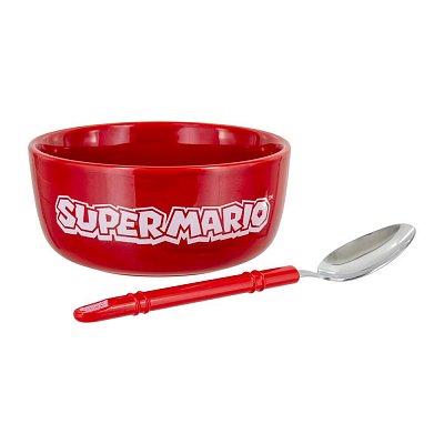Super Mario Breakfast Set Bowl with spoon Power-Up Mushroom