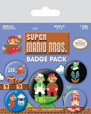 Super Mario Bros. Pin Badges 5-Pack