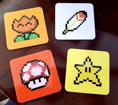 Super Mario World Coaster 4-Pack Power-Ups Lootcrate Exclusive