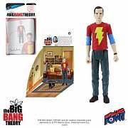 The Big Bang Theory Action Figures with Diorama Set Sheldon Shazam Shirt 10 cm