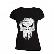 The Punisher Ladies T-Shirt Distressed Skull