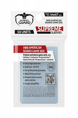 Ultimate Guard Supreme Sleeves for Board Game Cards Mini American (50)