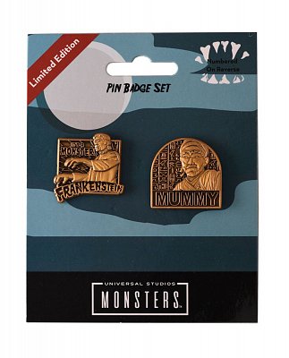 Universal Monsters Pin Badge 2-Pack Mummy & Frankenstein