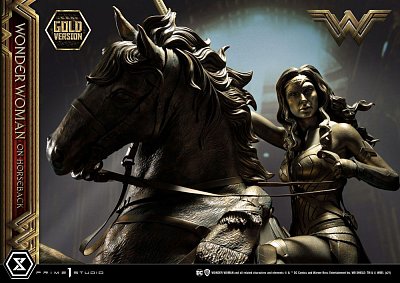 Socha Wonder Woman Wonder Woman na koni zlaté provedení 138 cm