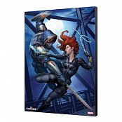 Black Widow Movie Dřevěná nástěnná kresba Black Widow vs Taskmaster 34 x 50 cm