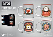 Bt21 espresso mugs 4-pack icons