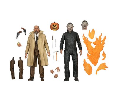 Sběratelská akční figurka Halloween II Ultimate 2-Pack Michael Myers & Dr Loomis 18 cm